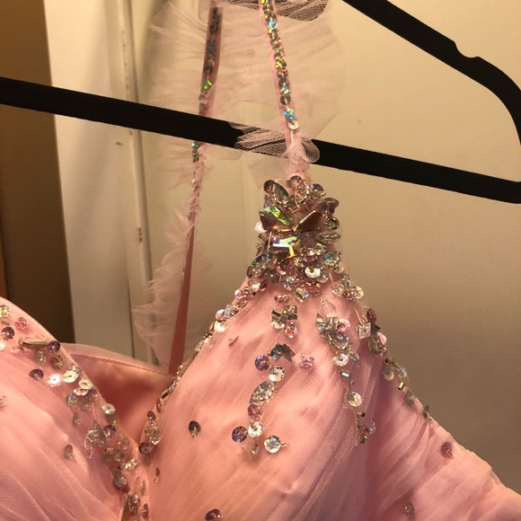 One shoulder bubblegum pink homecoming/ prom dress - Picture 2 of 8